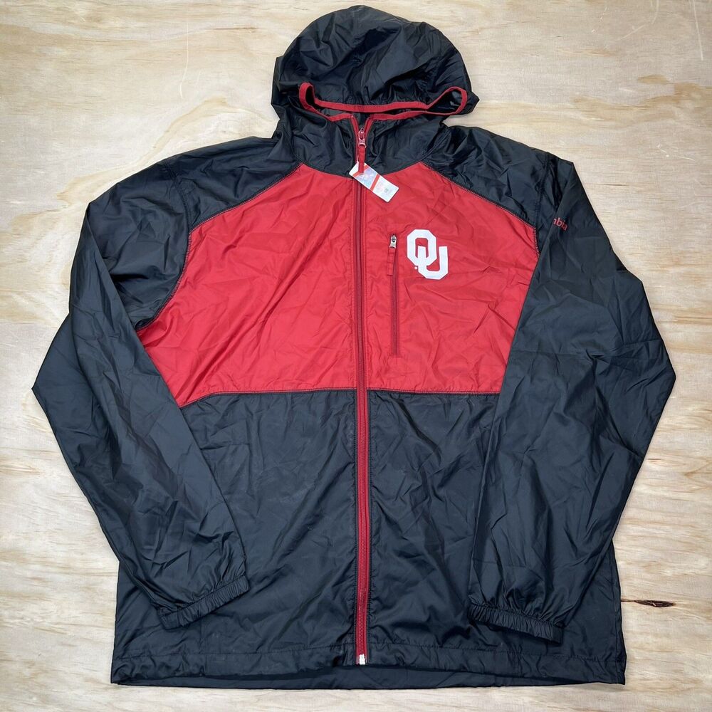 NEW LG Oklahoma Sooners Columbia Flash Forward Full Zip Windbreaker Hoodie